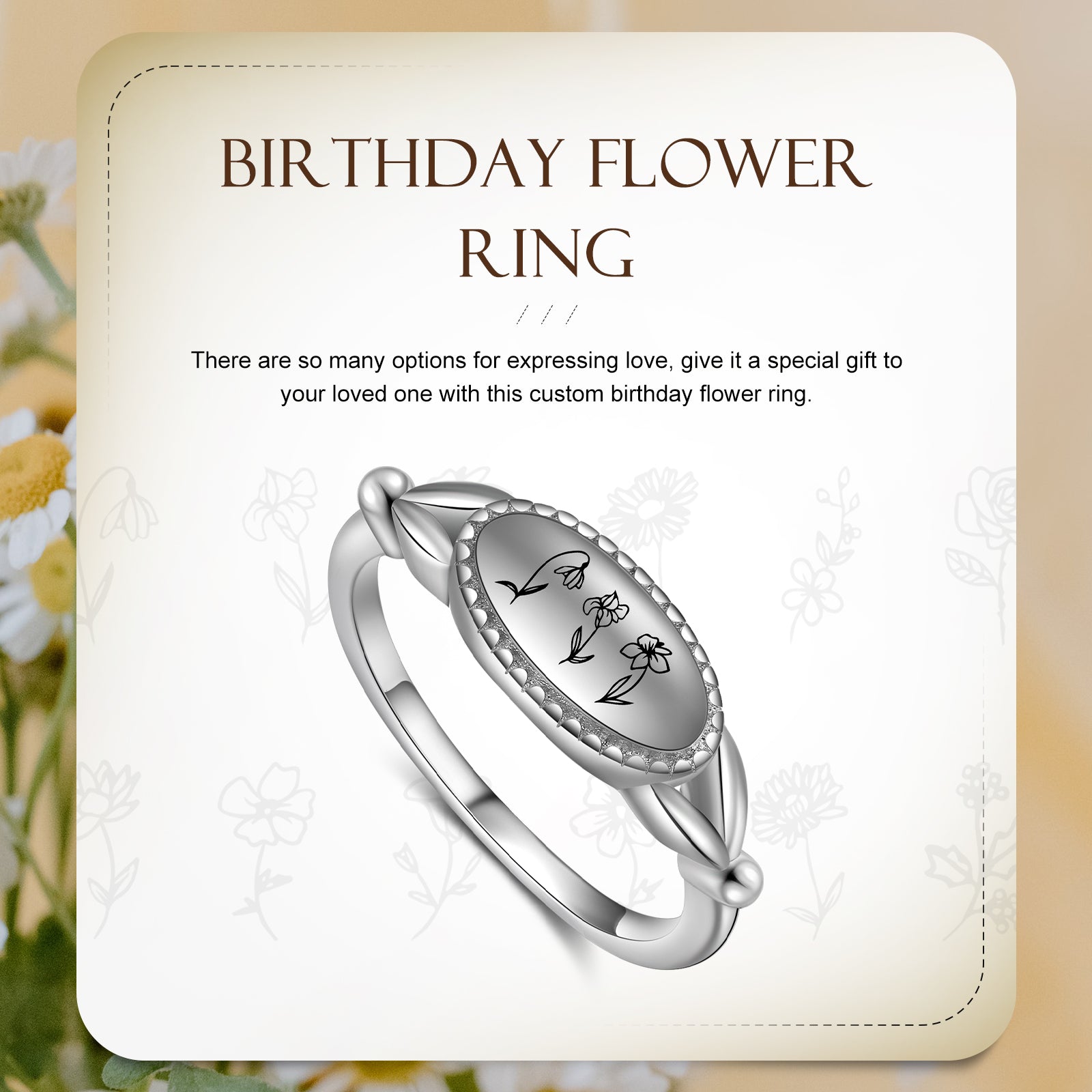 Custom Birthflower Ring