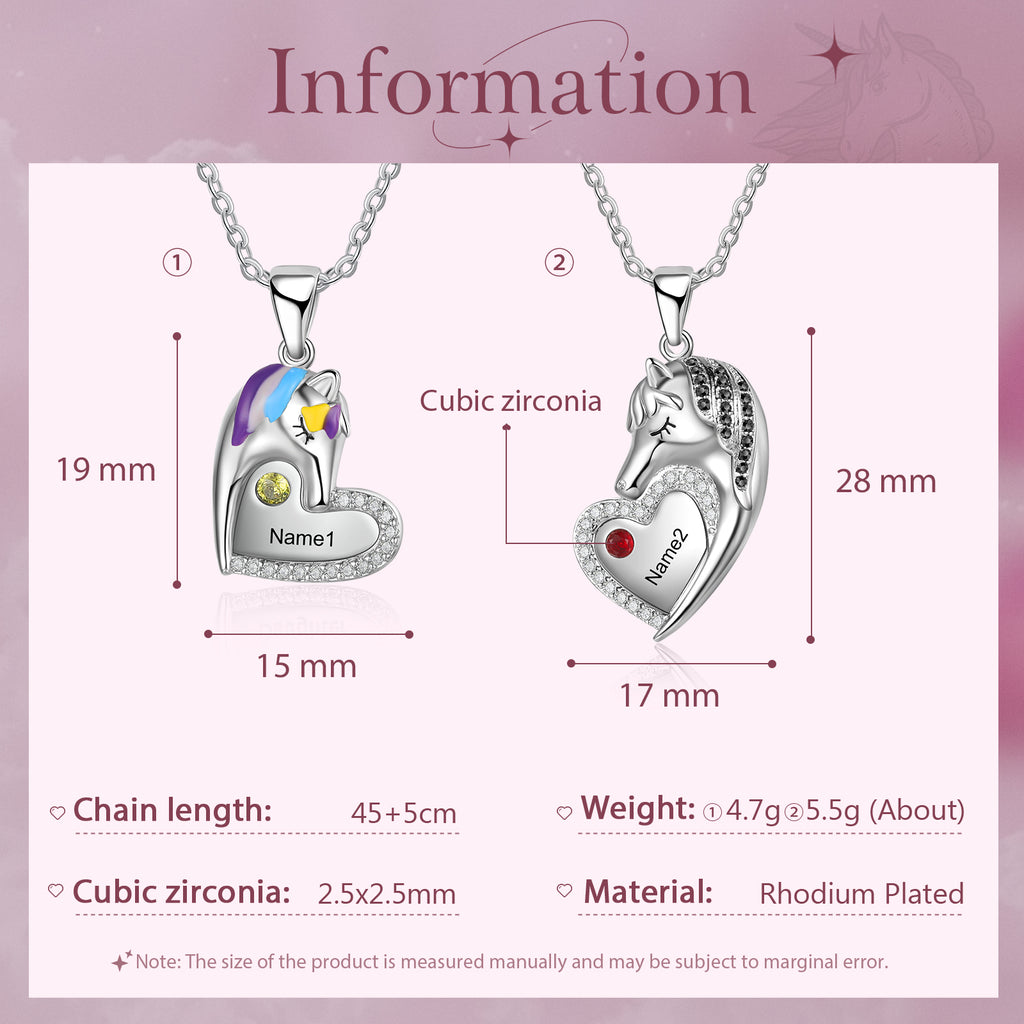 Custom Heart Animal Horse Necklace
