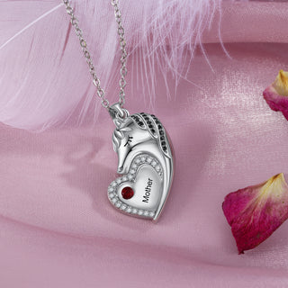 Custom Heart Animal Horse Necklace