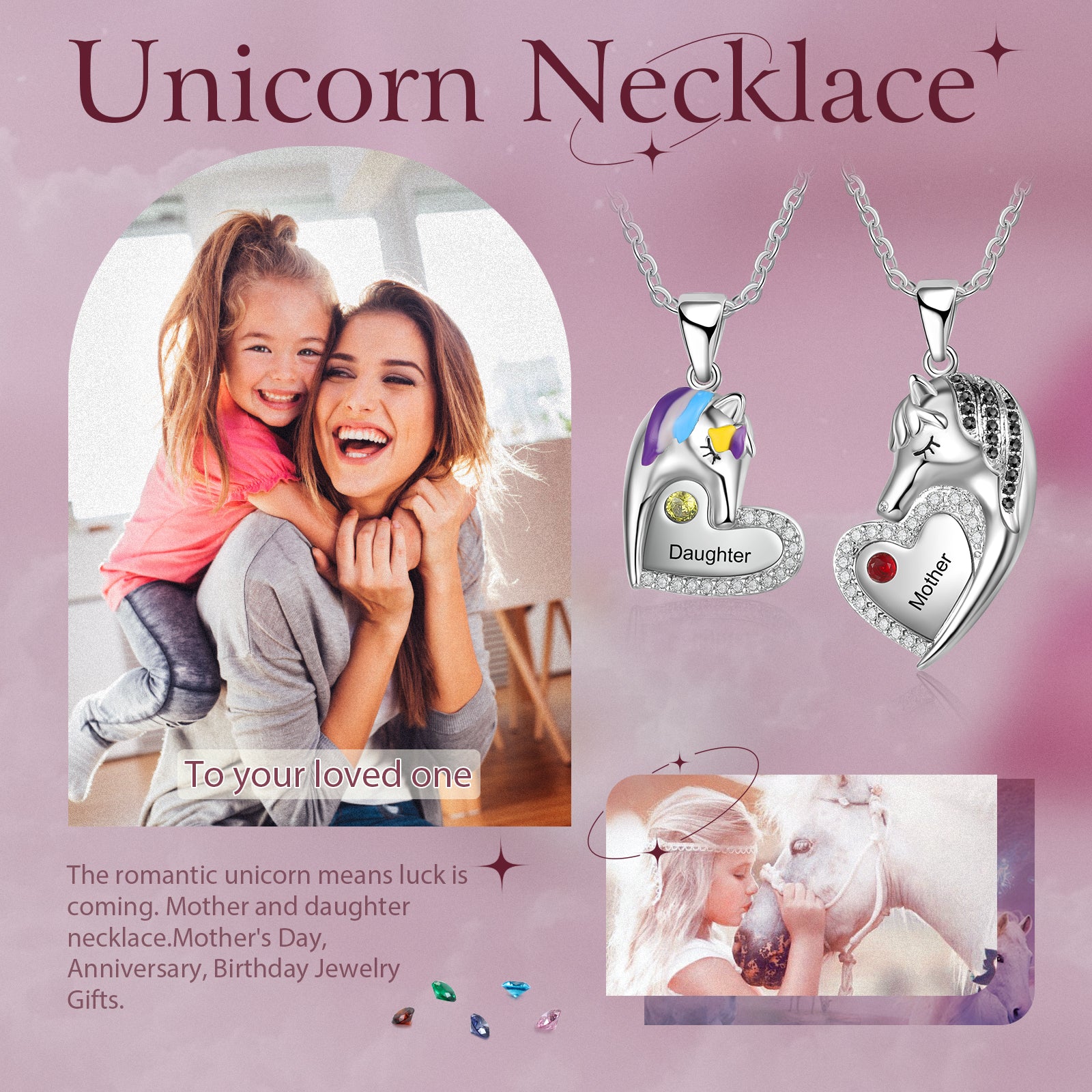 Custom Heart Animal Horse Necklace