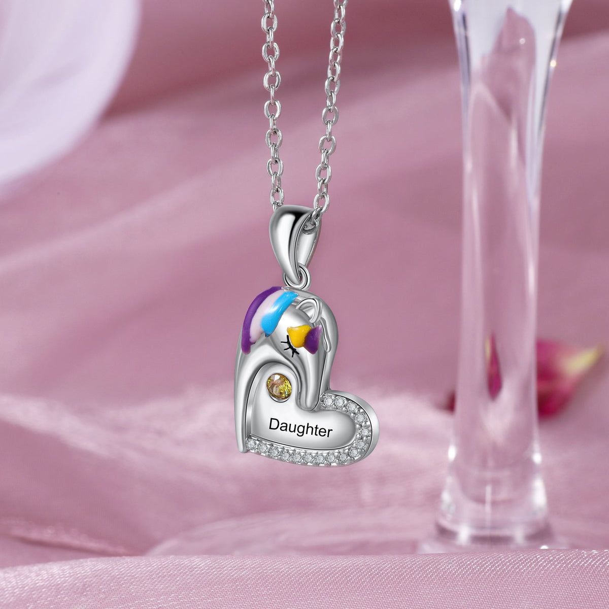 Custom Heart Animal Horse Necklace