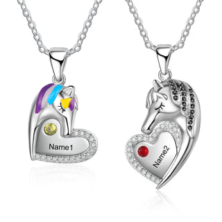 Custom Heart Animal Horse Necklace