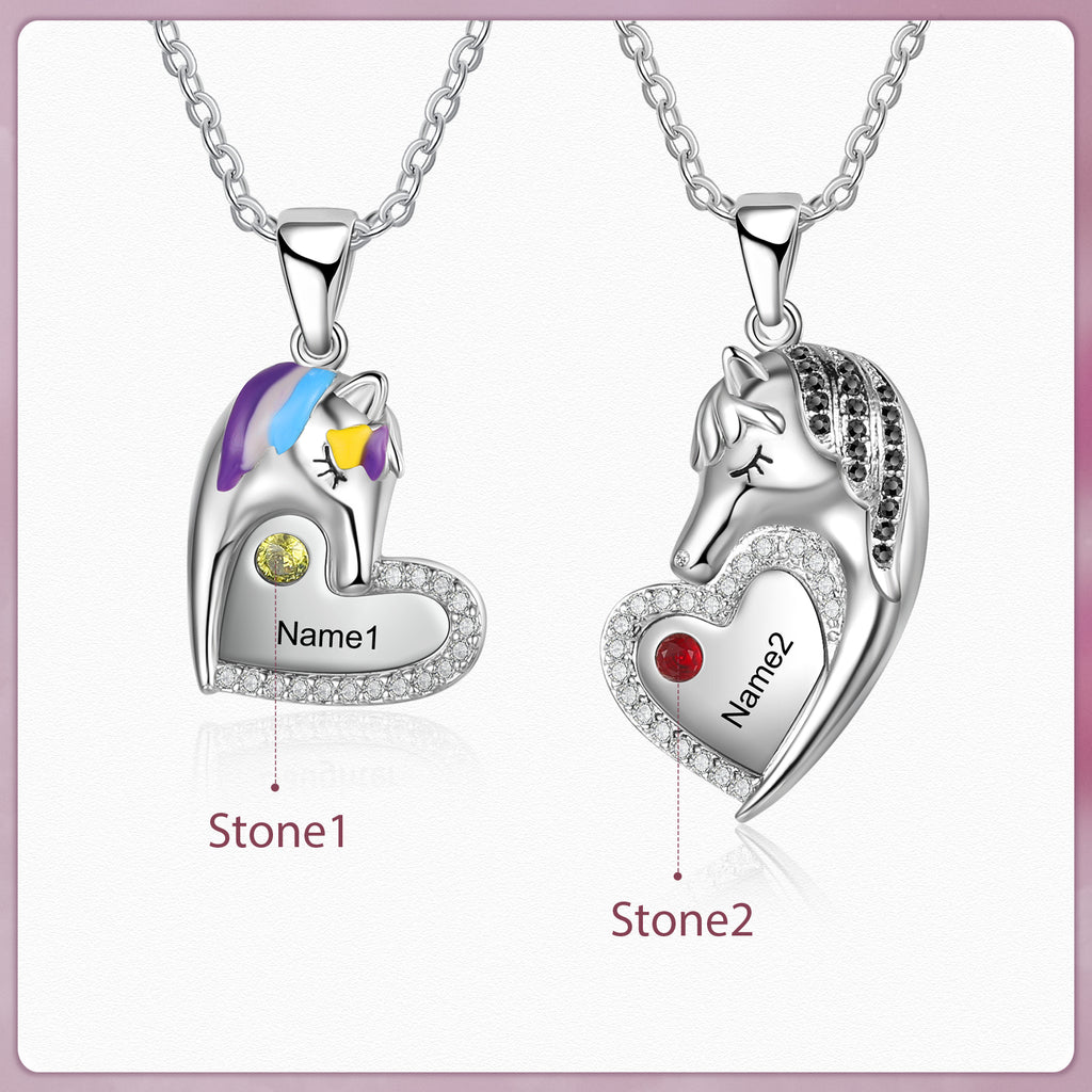 Custom Heart Animal Horse Necklace