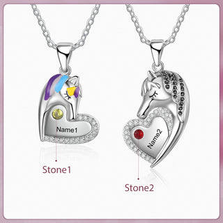 Custom Heart Animal Horse Necklace