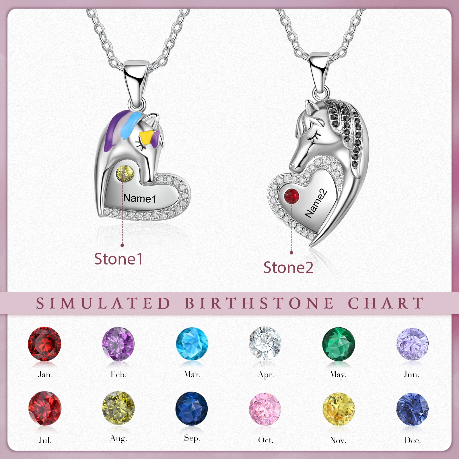 Custom Heart Animal Horse Necklace
