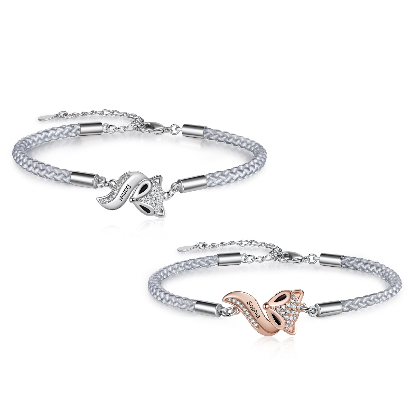 Custom Fox Couple Bracelet