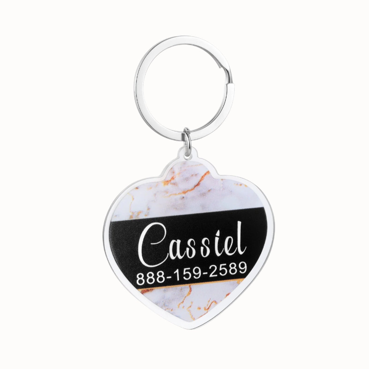 Custom Acrylic Marble Pattern Dog Tag