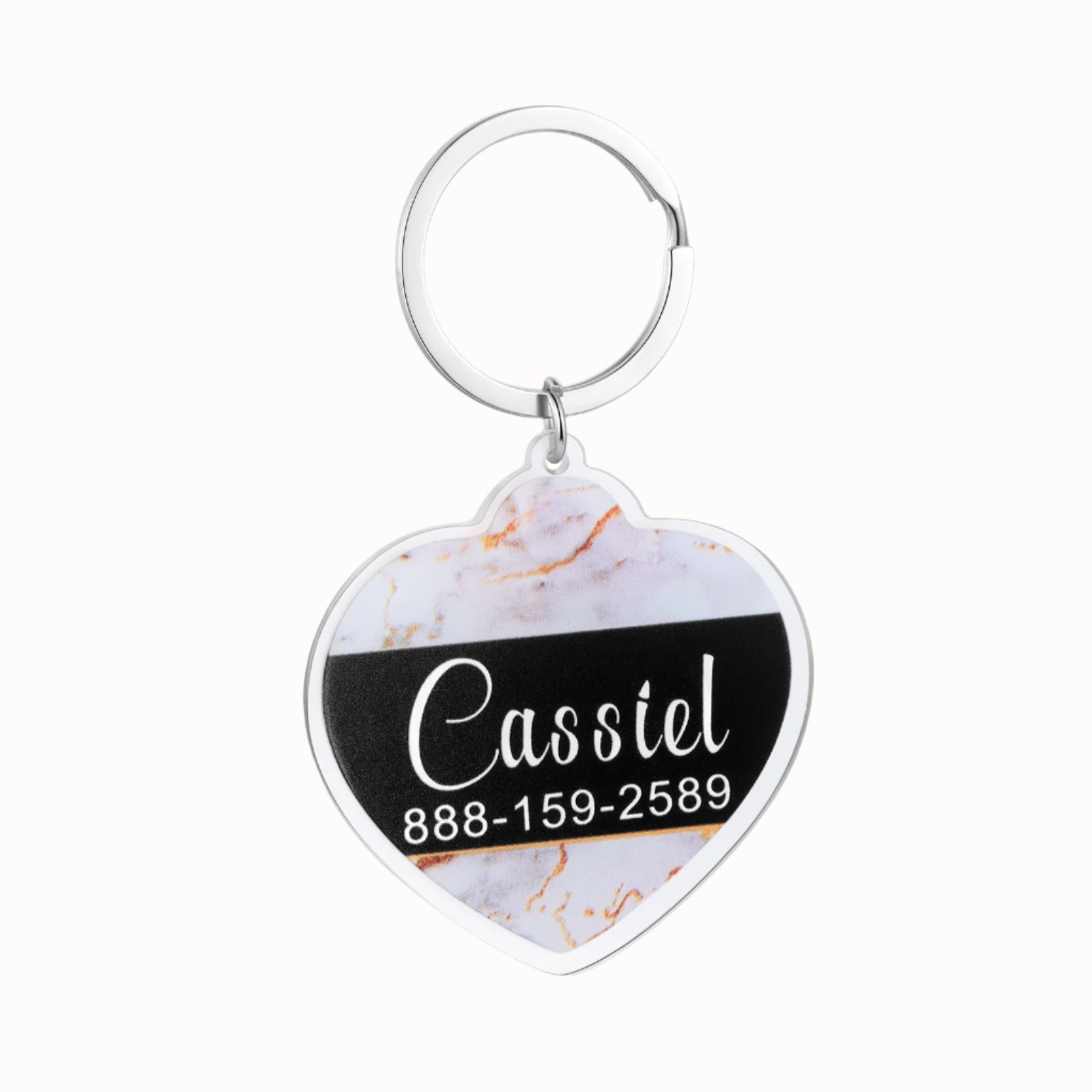Custom Acrylic Marble Pattern Dog Tag