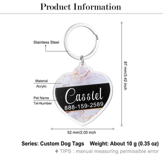 Custom Acrylic Marble Pattern Dog Tag