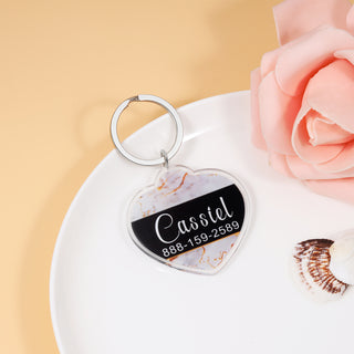 Custom Acrylic Marble Pattern Dog Tag