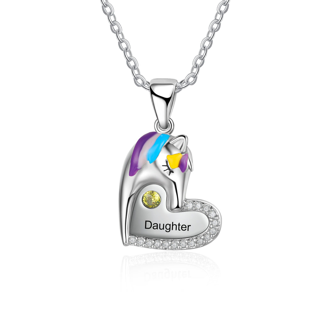 Custom Heart Animal Horse Necklace
