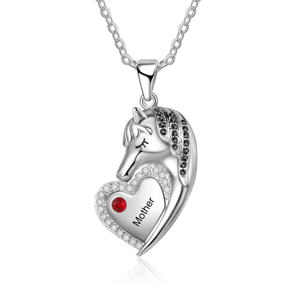 Custom Heart Animal Horse Necklace