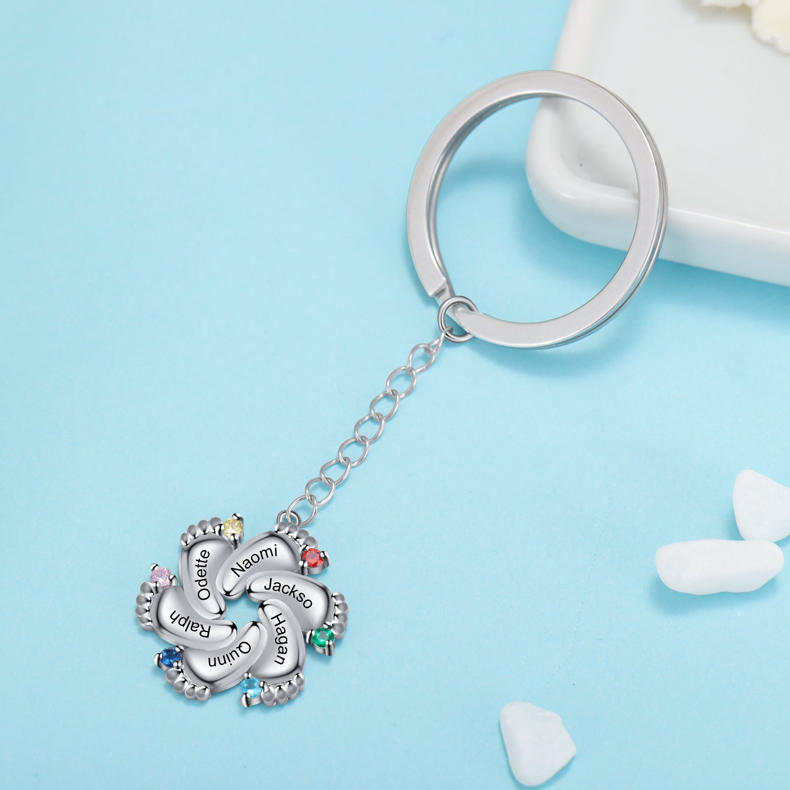 Copper Baby Feet Keychain