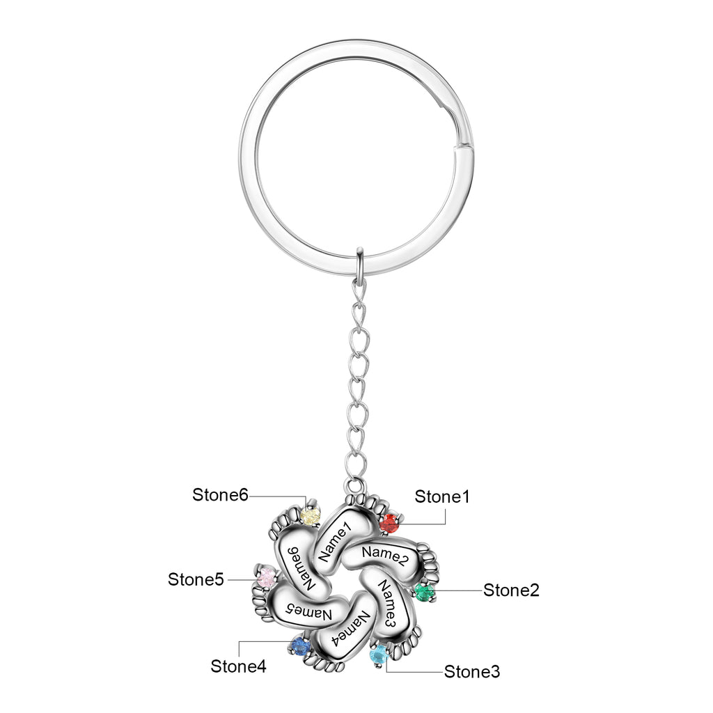 Copper Baby Feet Keychain