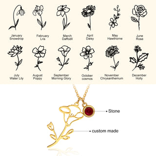 Birth Flower Thread Cutting Birth Stone