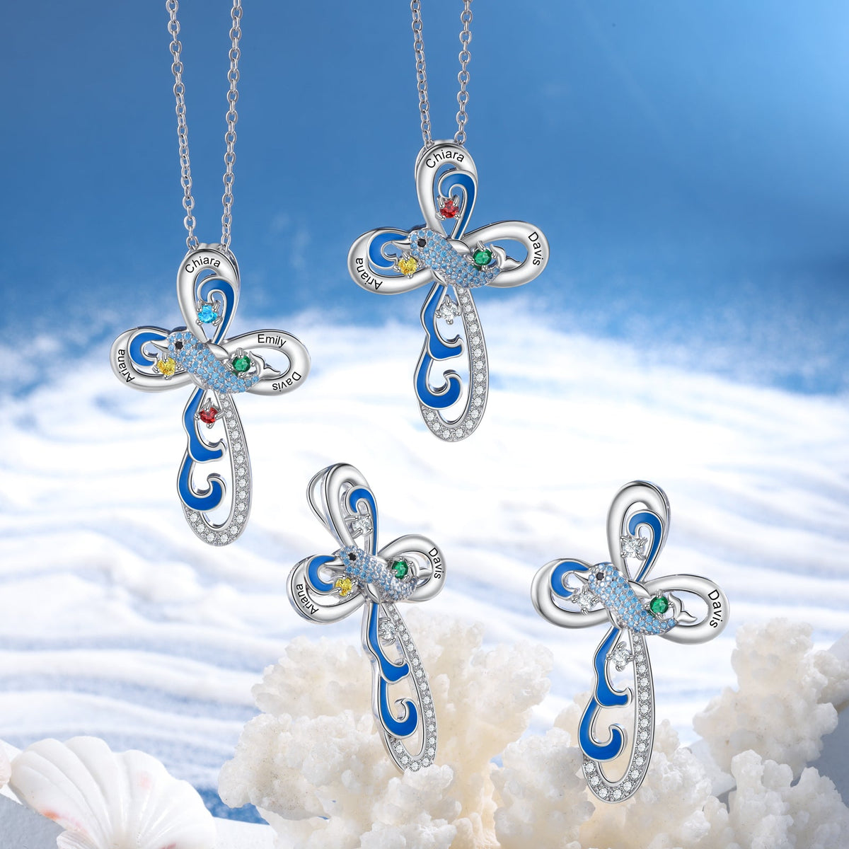 Custom Dolphin Cross Necklace