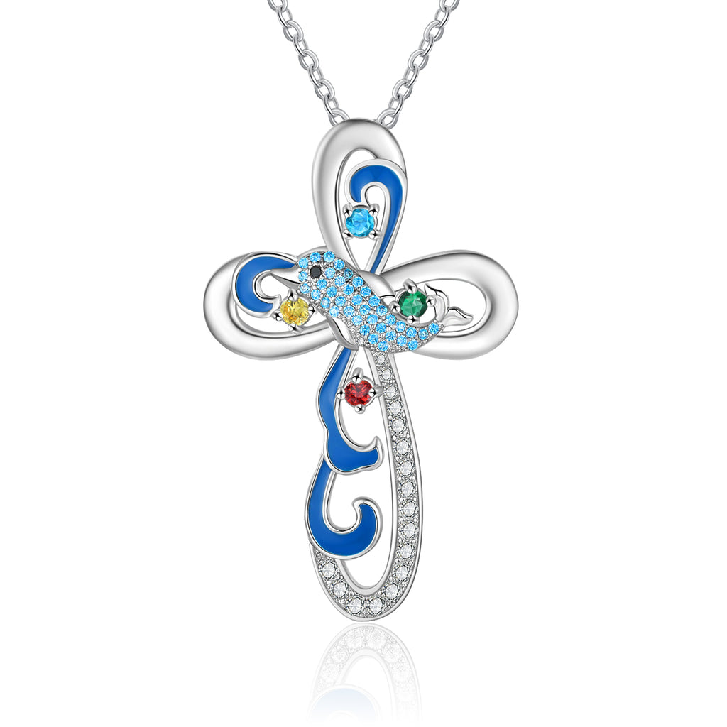 Custom Dolphin Cross Necklace