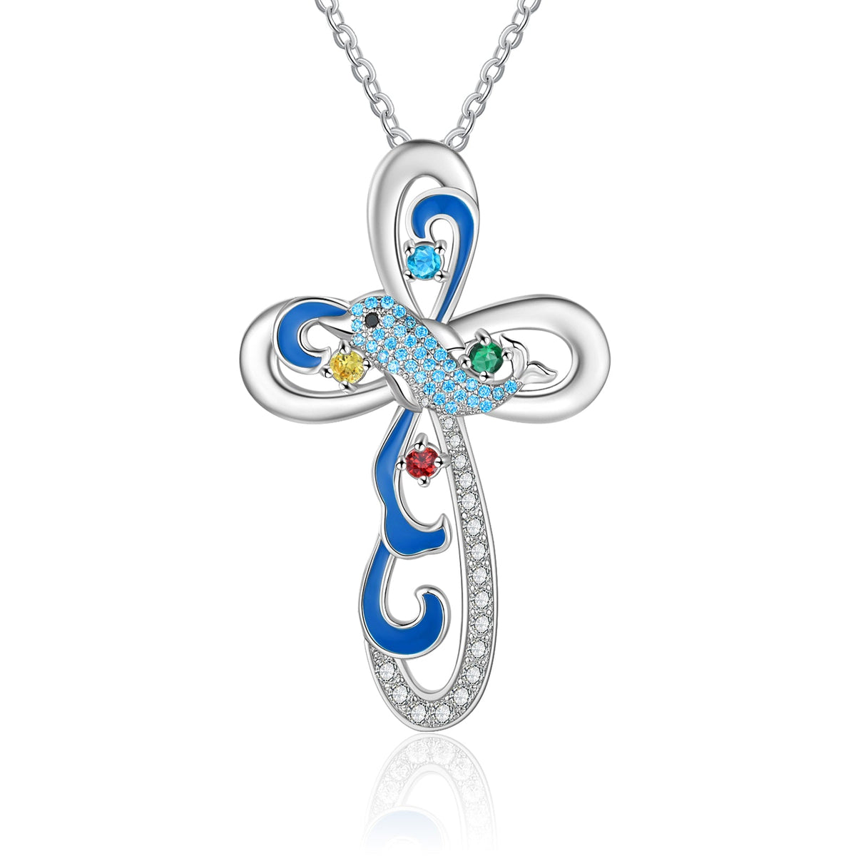 Custom Dolphin Cross Necklace