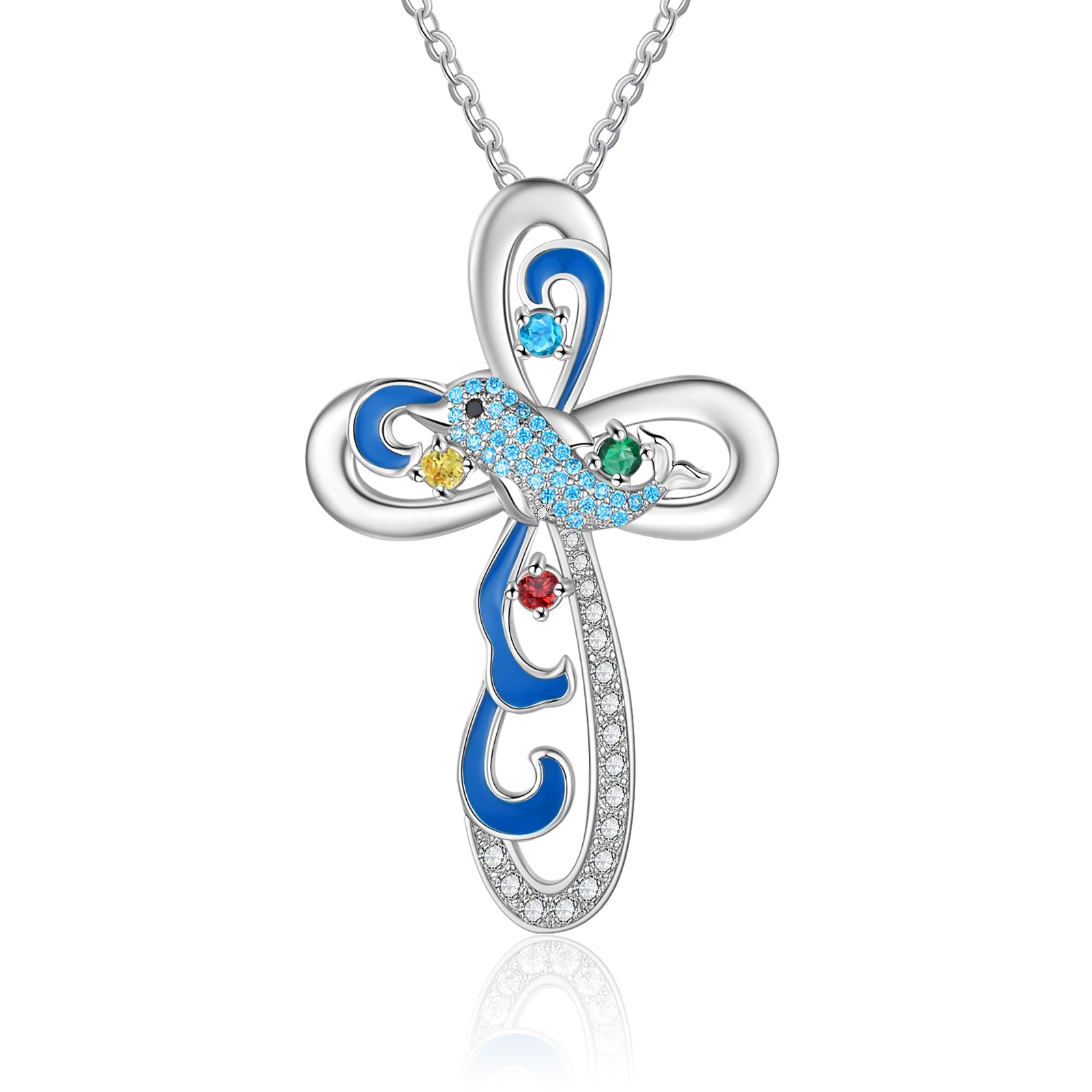 Custom Dolphin Cross Necklace