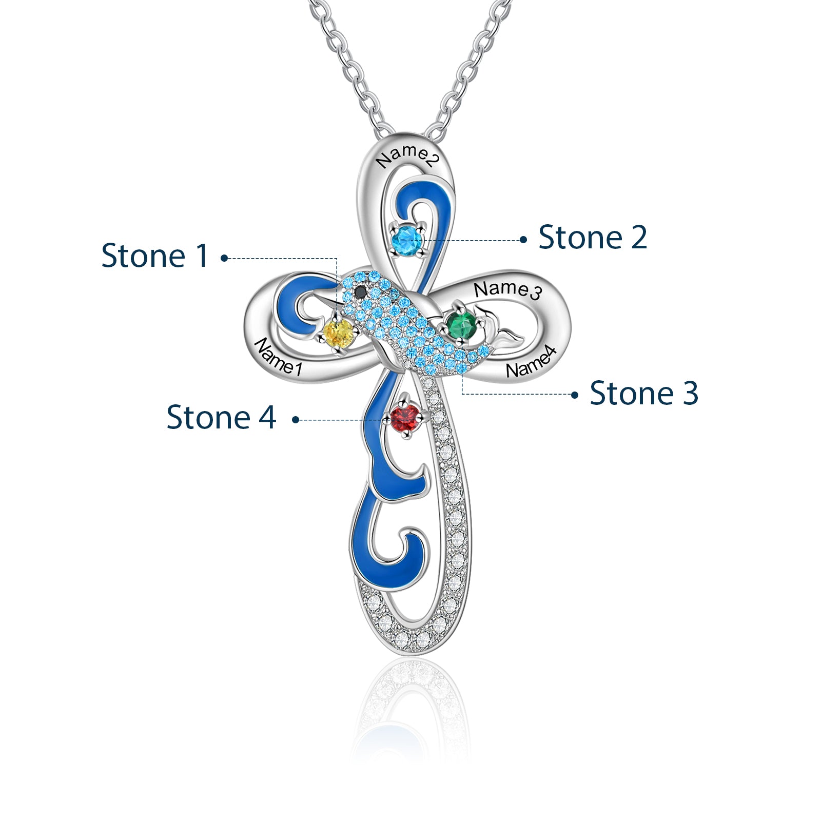 Custom Dolphin Cross Necklace