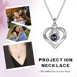 Custom Photo Projection Heart Pendant Necklace