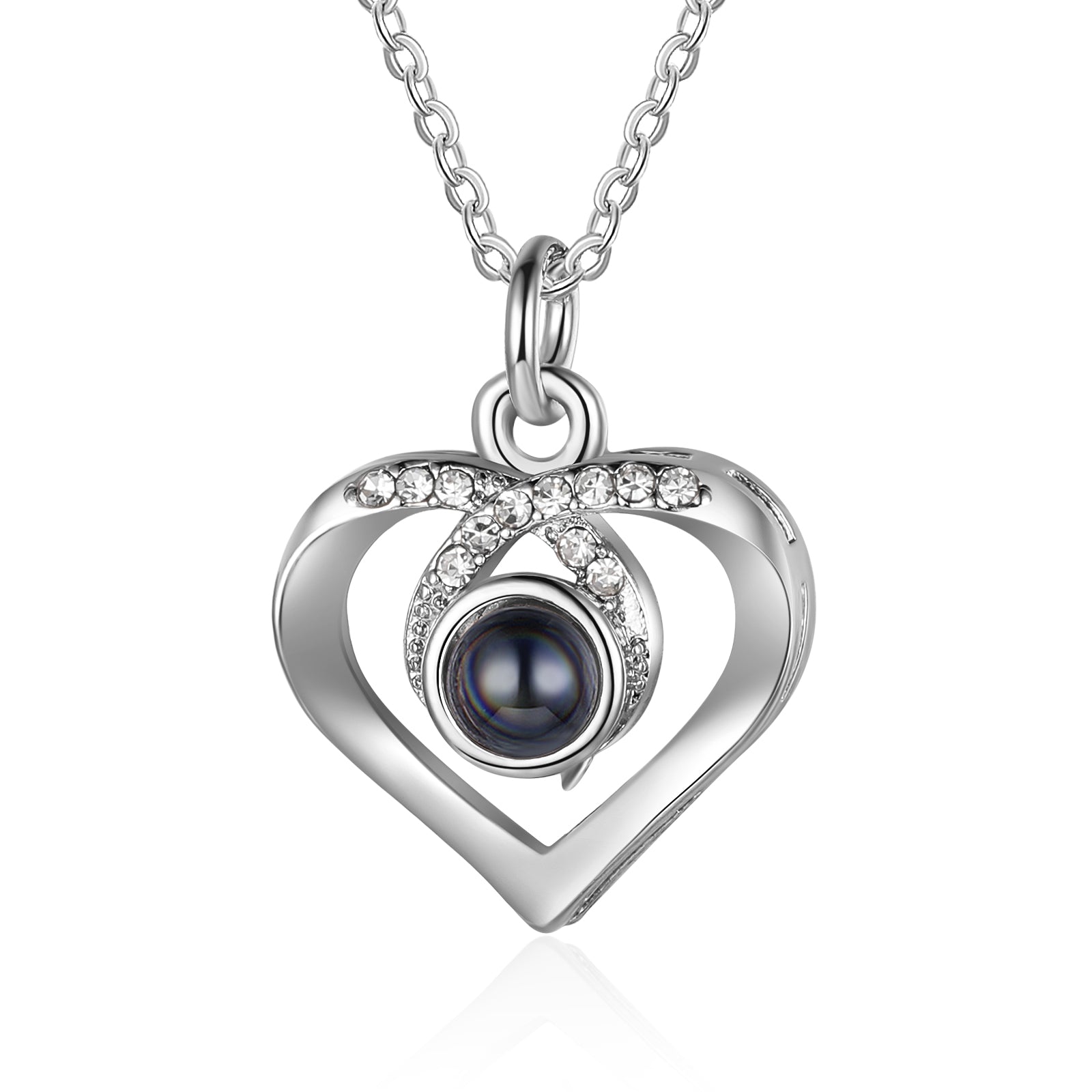 Custom Photo Projection Heart Pendant Necklace