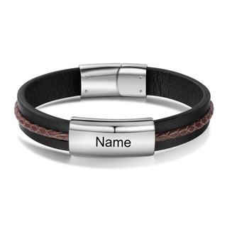 Custom Name Leather Bracelet