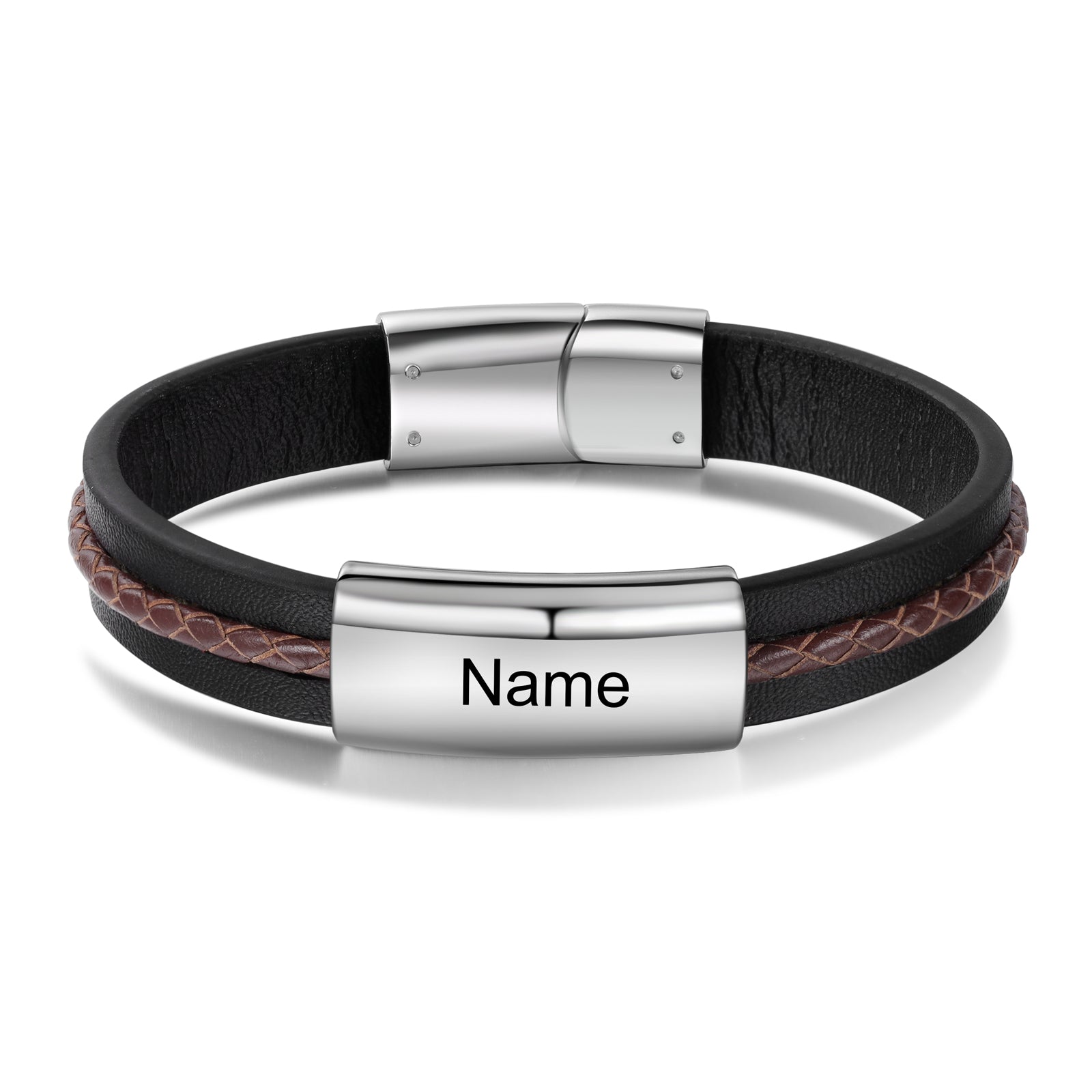 Custom Name Leather Bracelet