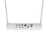 Stainless Steel Birthflower Vertical Bar Necklace