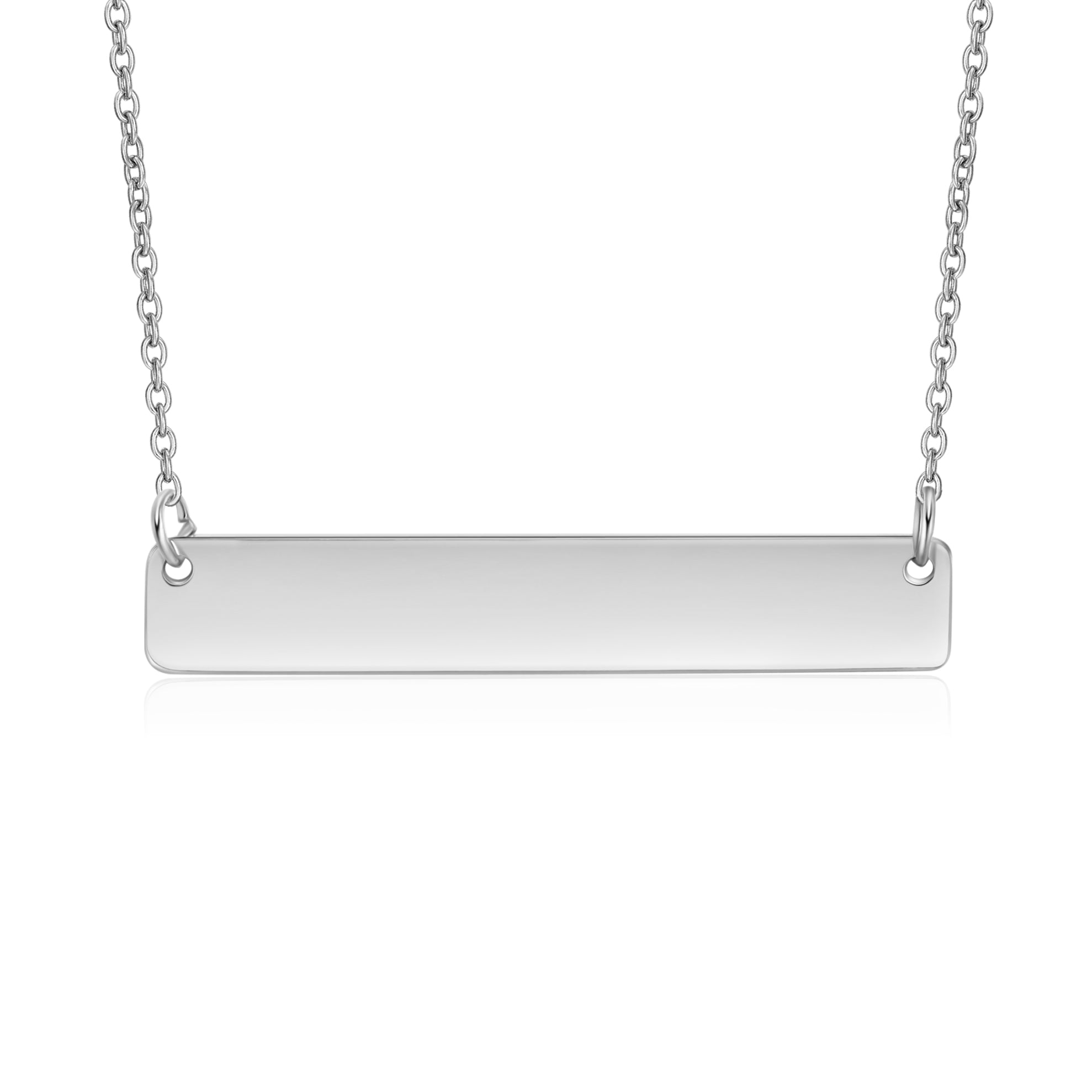 Stainless Steel Birthflower Vertical Bar Necklace