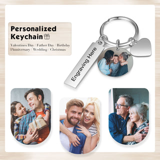 Custom Stainless Steel Photo Keychain