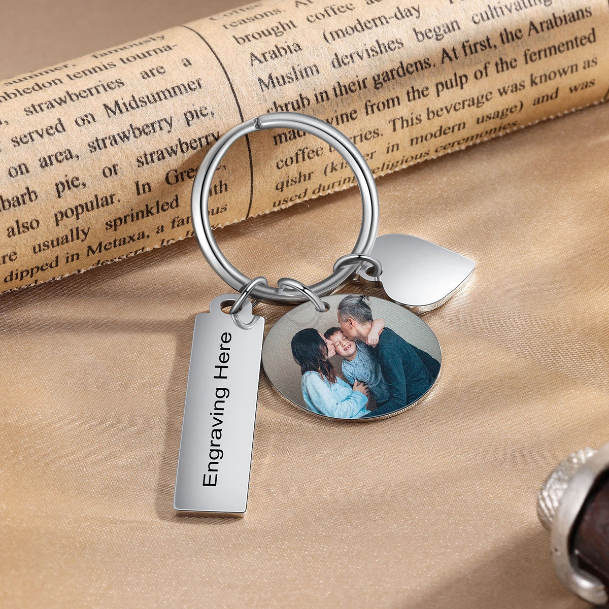 Custom Stainless Steel Photo Keychain