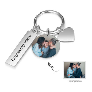 Custom Stainless Steel Photo Keychain