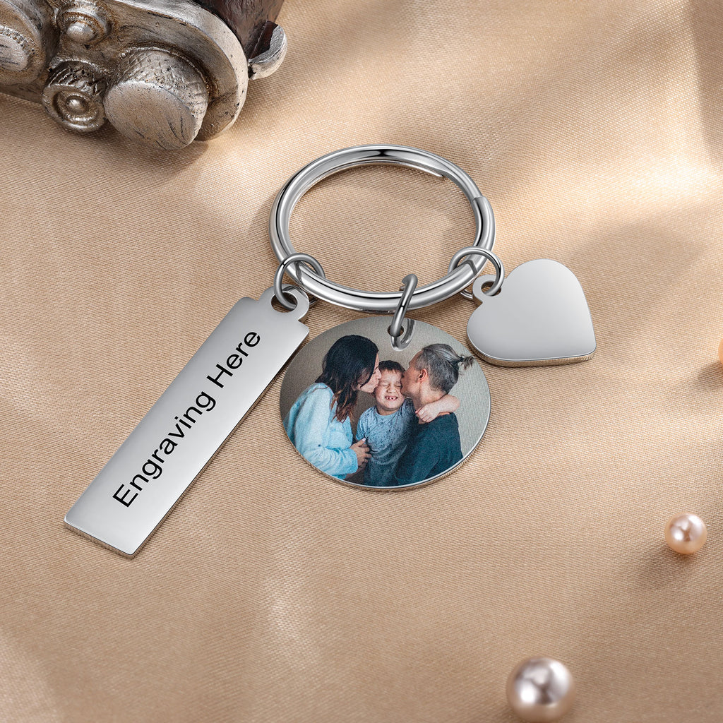 Custom Stainless Steel Photo Keychain
