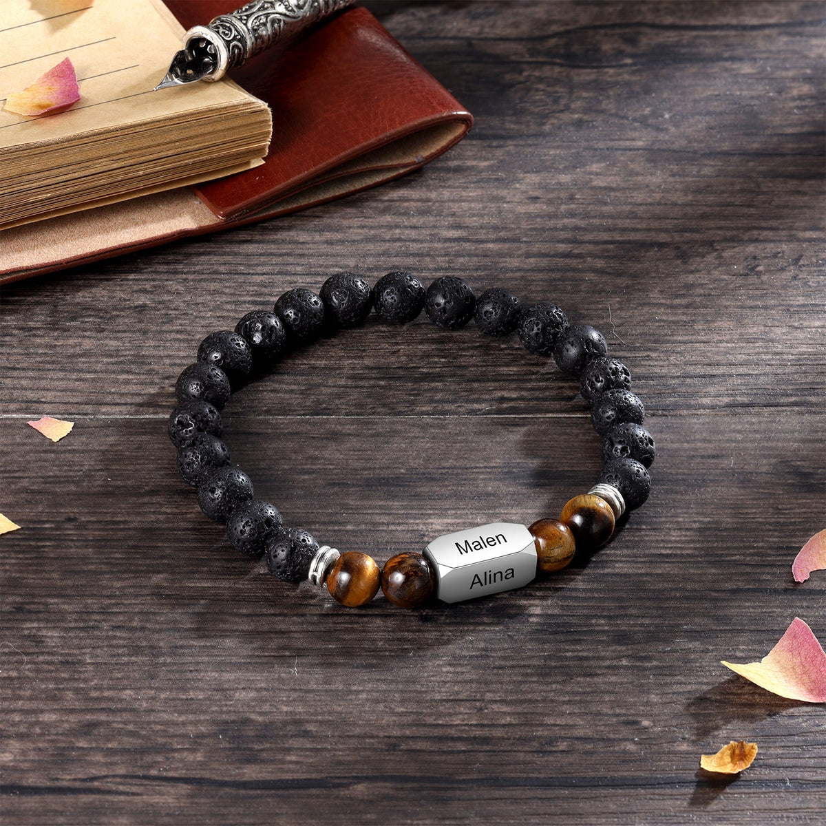 Custom Volcanic Stone Bracelet
