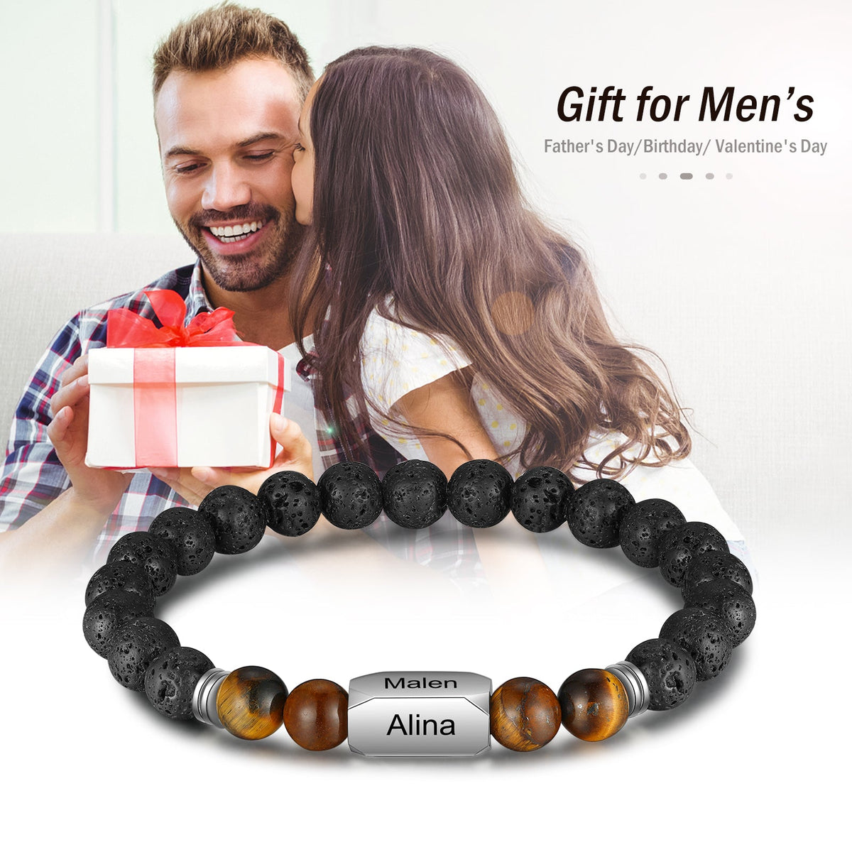 Custom Volcanic Stone Bracelet