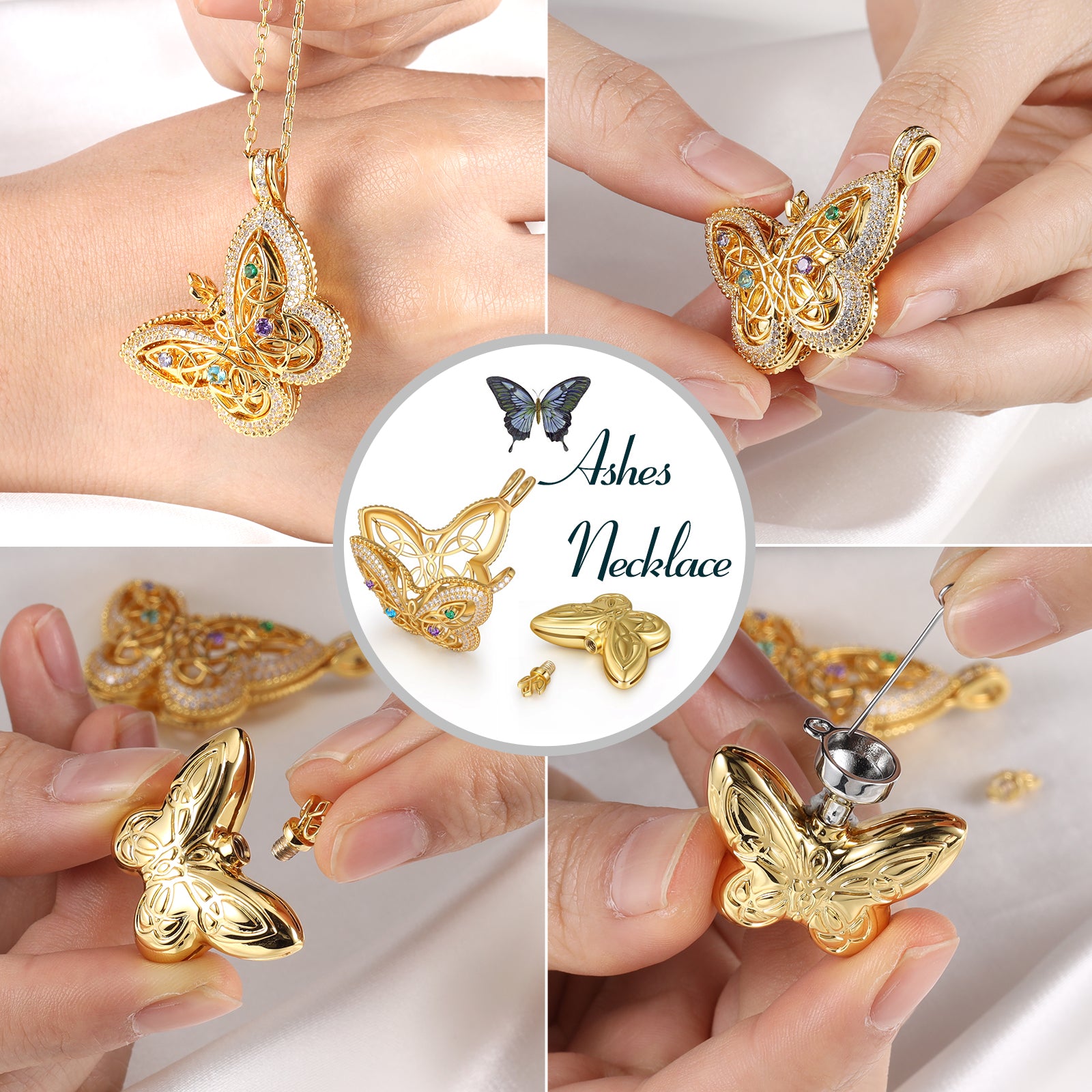 Custom Buttefly Ashed Necklace