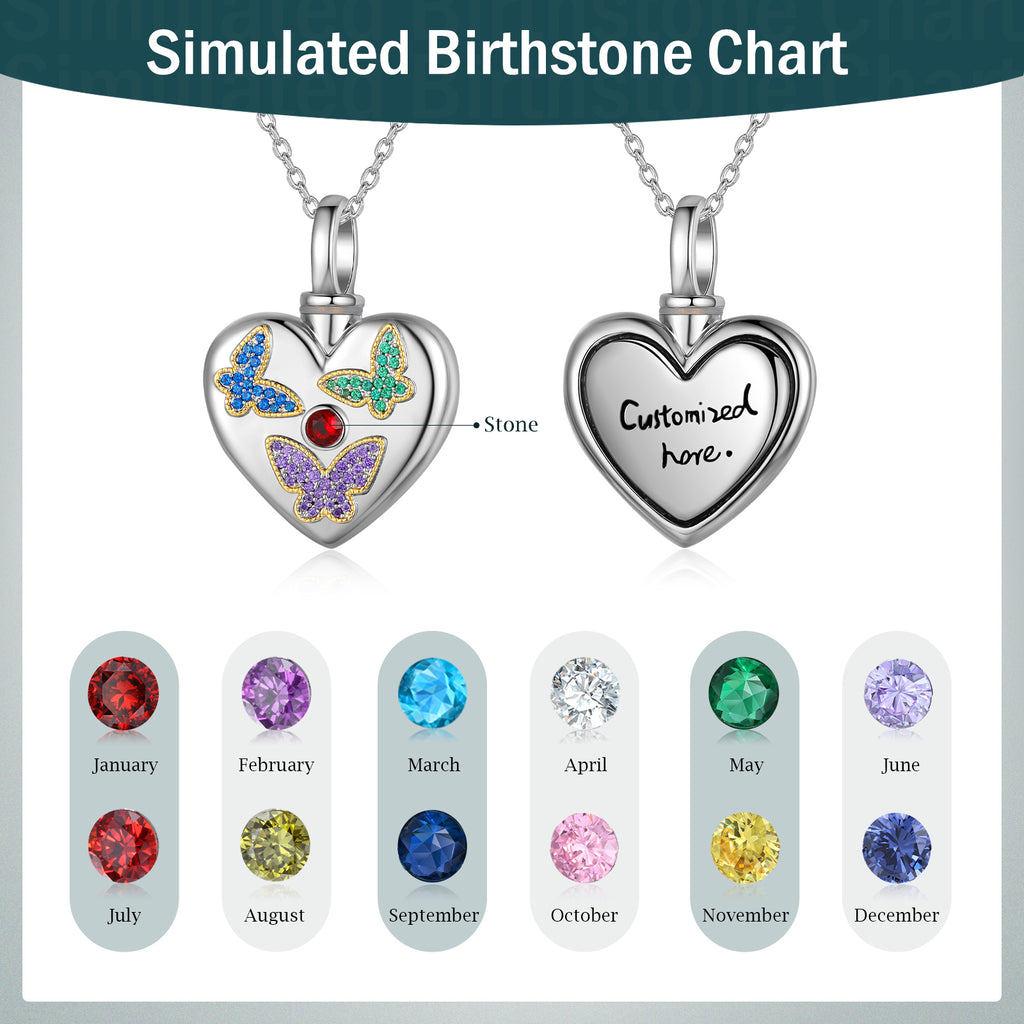 Custom Heart Shaped Ashes Necklace
