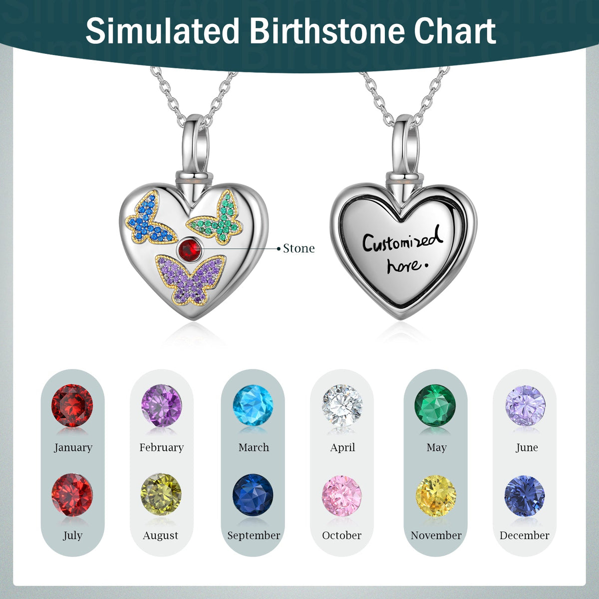Custom Heart Shaped Ashes Necklace