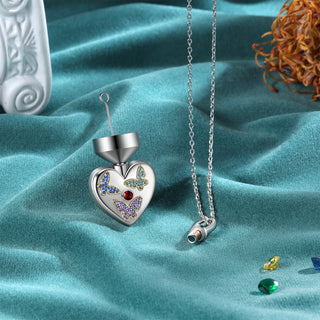Custom Heart Shaped Ashes Necklace