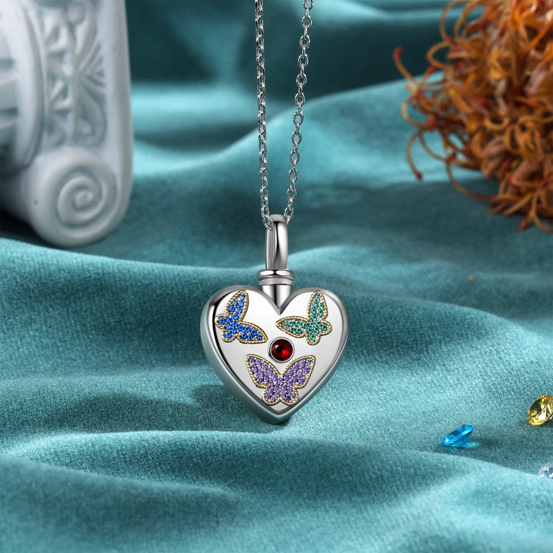 Custom Heart Shaped Ashes Necklace