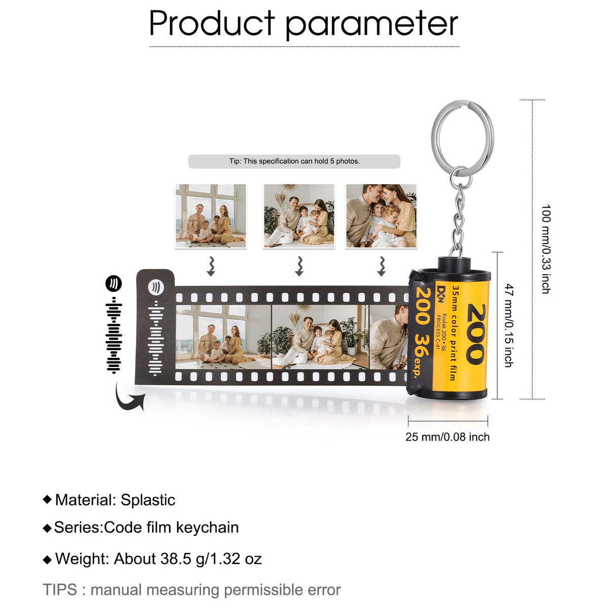 Custom Photo Film Keychain