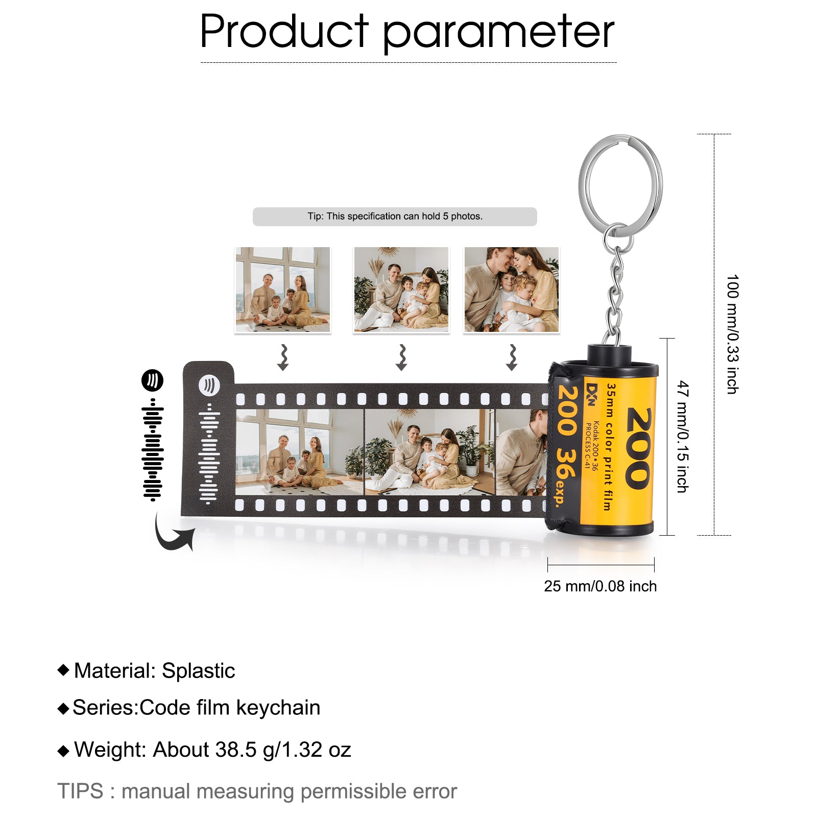 Custom Photo Film Keychain