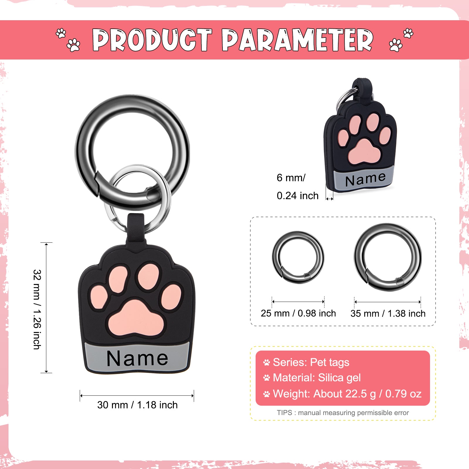 Custom Paw Dog Tag