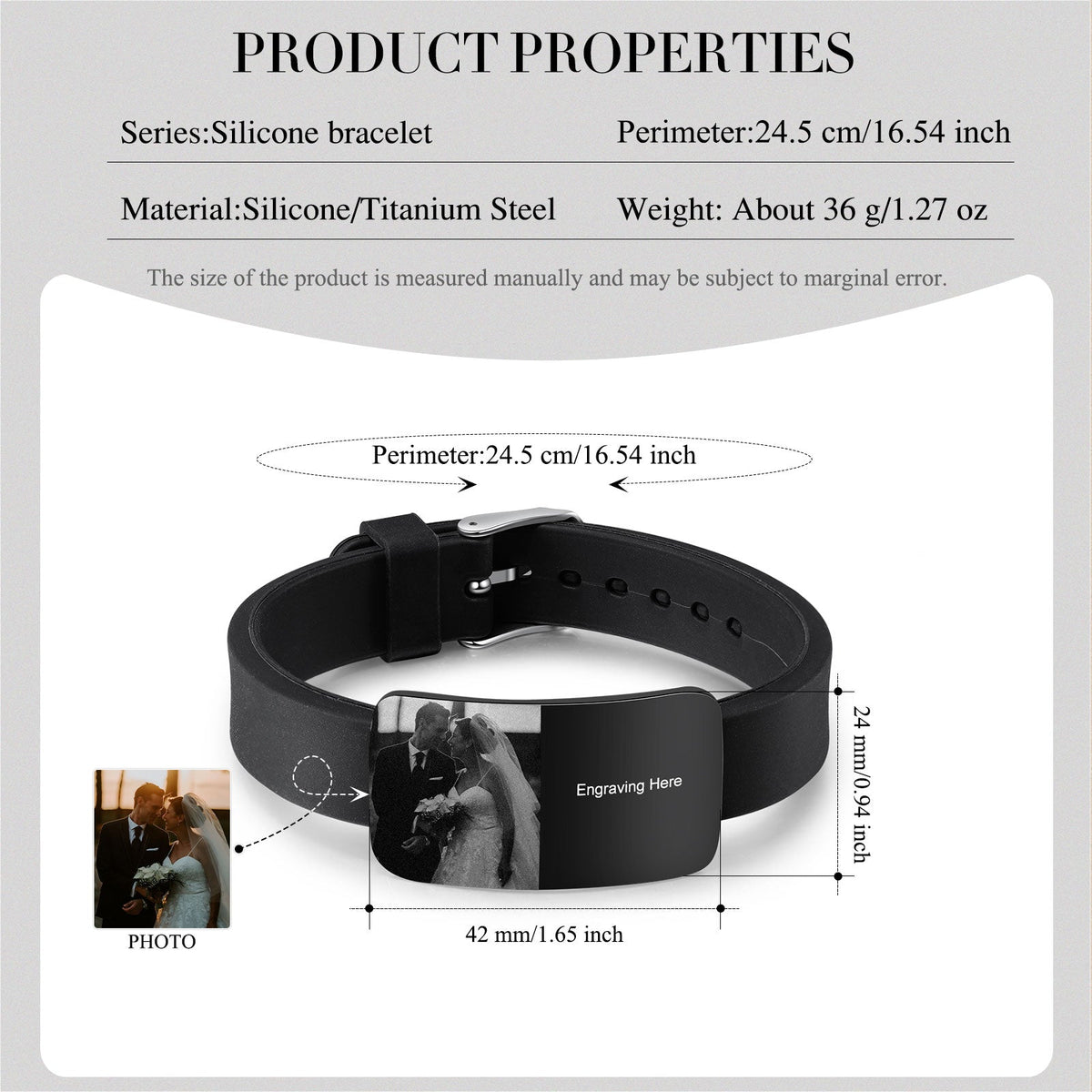 Custom Black Titanium Steel Bracelet