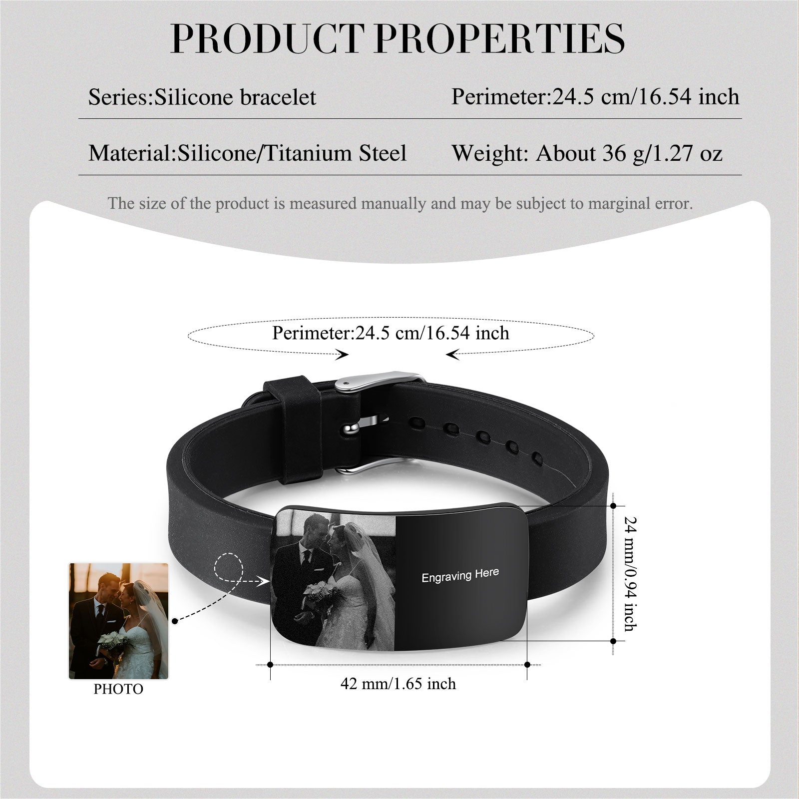 Custom Black Titanium Steel Bracelet