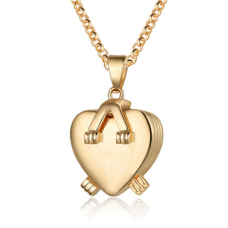Personalized Rhodium Plated Heart Photo Box Necklace