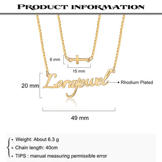 Personalized Rhodium Plated Name Necklace