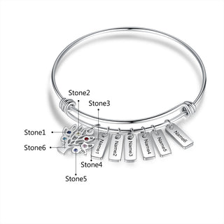 Birthstone & Engraved Stainless Steel Bracket