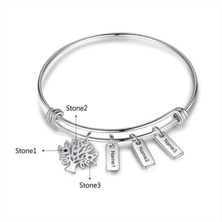 Birthstone & Engraved Stainless Steel Bracket
